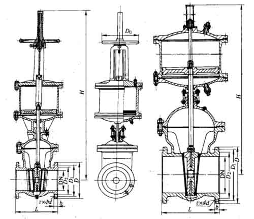 Z6s41H��Z6s41Y,Z6s41F��PN16~PN63��ӎ��ք�Шʽ�l�y���γߴ�D